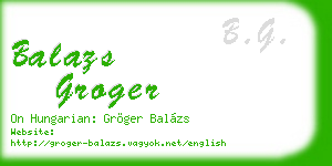 balazs groger business card